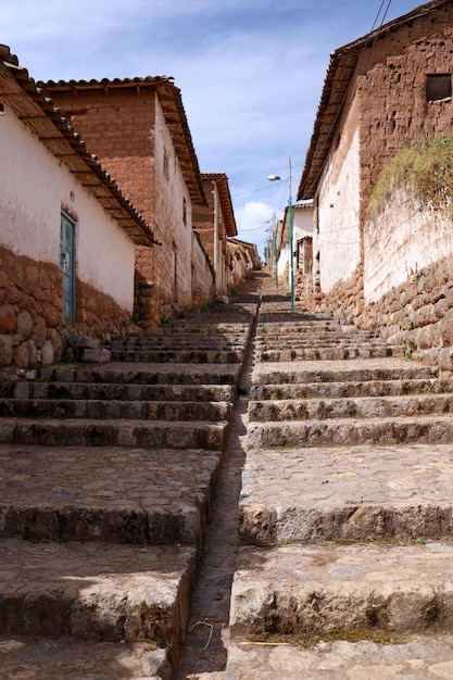 Widok na ulice miasta Chinchero w Cusco