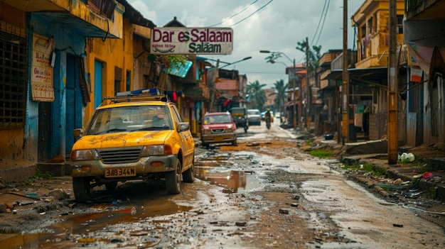 Widok na ulicę w Dar Es Salaam w Tanzanii