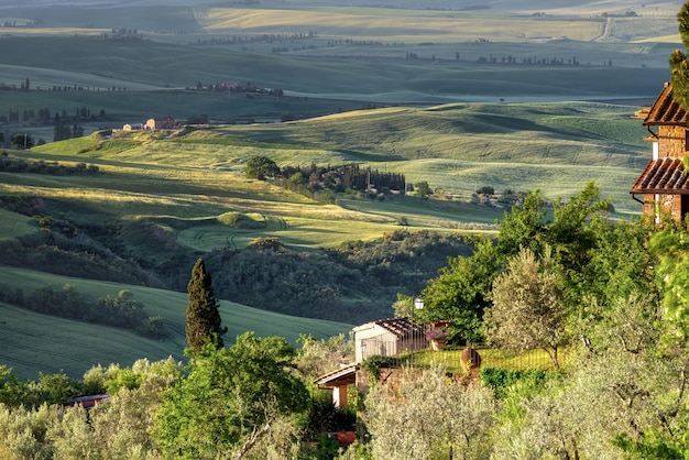 Widok na Val d'Orcia w Toskanii