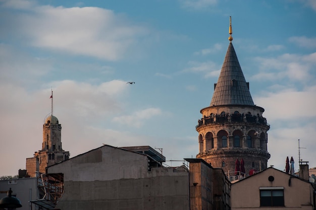 Widok na wieżę Galata w Stambule.