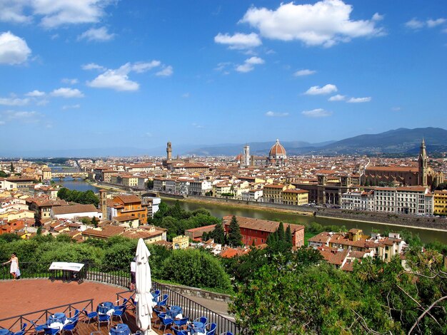 Widok Na Zabytkowe Domy We Florencji We Włoszech