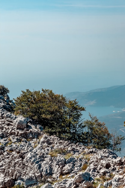 Widok od góry blisko Kotor, Montenegro