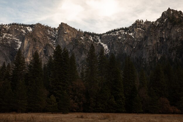 Widok Od Katedry Kołysa Wschód Przy Yosemite Parkiem Narodowym W Kalifornia, Stany Zjednoczone.