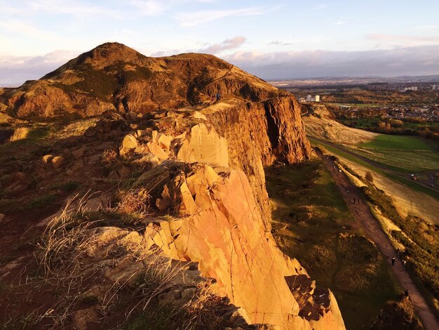 Zdjęcie widok panoramiczny krajobrazu na tle nieba