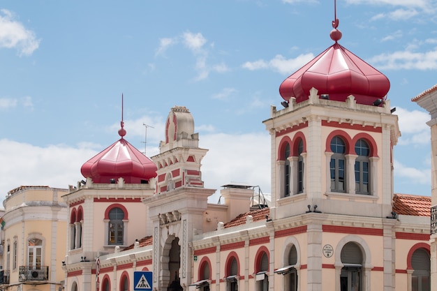 Widok Piękny Rynek Miasto Loule, Portugalia.