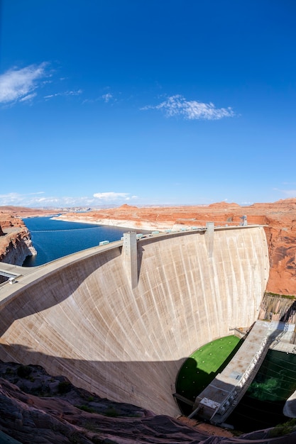 Widok Pionowy Glen Dam W Page, Arizona, Usa