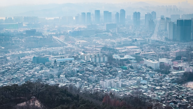 Widok śródmieścia pejzaż miejski w Seul, Południowy Korea.