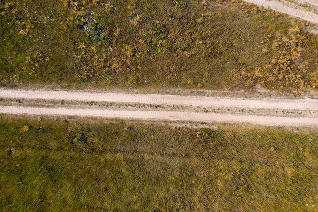 widok wiejskiej drogi z góry widok z lotu ptaka