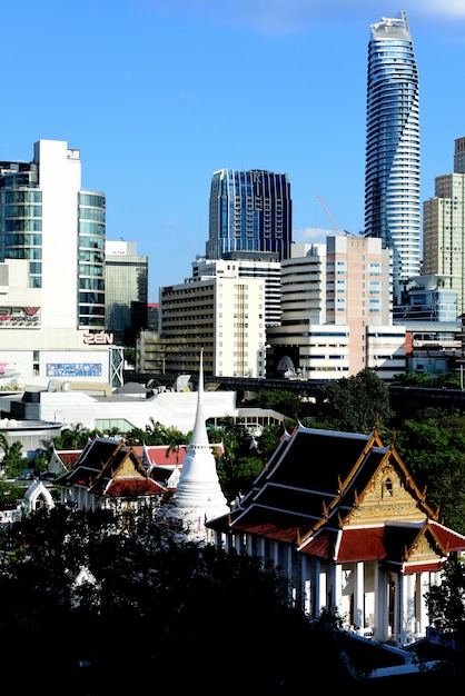 Widok Wysoki Budynek Biurowy Kapitał, Bangkok, Tajlandia