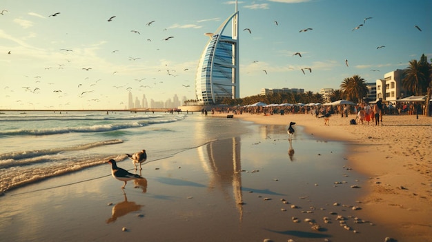 Widok z bliska na KITE BEACH w Dubaju