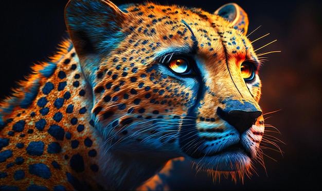 Widok z bliska portretu Zwierzę geparda