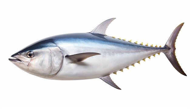 Widok z boku na białym tle tuńczyk