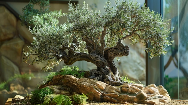 Widok z boku na drzewo oliwne