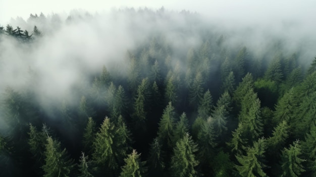 Widok z drona Green Forest Piękno dzikiej przyrody