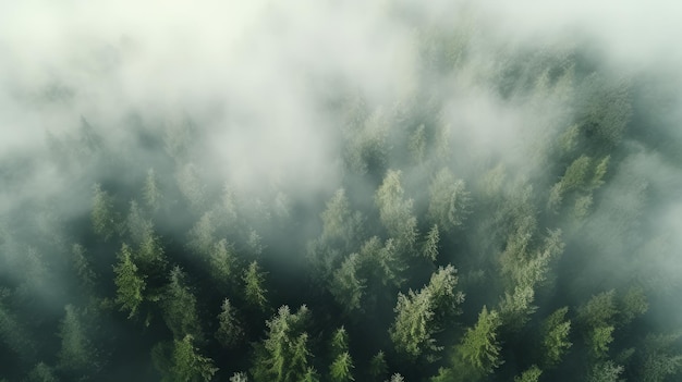 Widok z drona Green Forest Piękno dzikiej przyrody