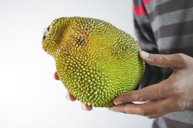 Widok z góry jackfruits w misce na stole