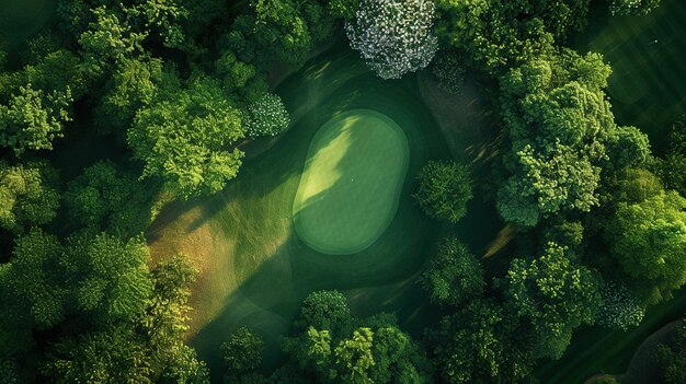 Widok z góry na boisko golfowe