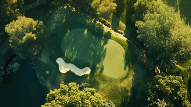 Widok z góry na boisko golfowe