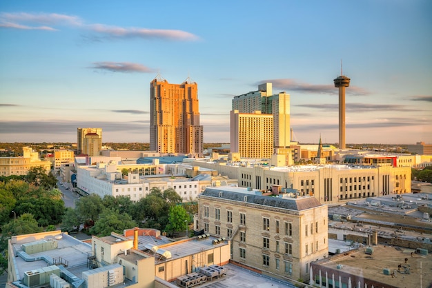 Widok z góry na centrum San Antonio w Teksasie, USA