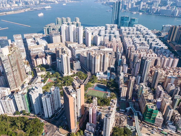 Widok z góry na miasto Hongkong