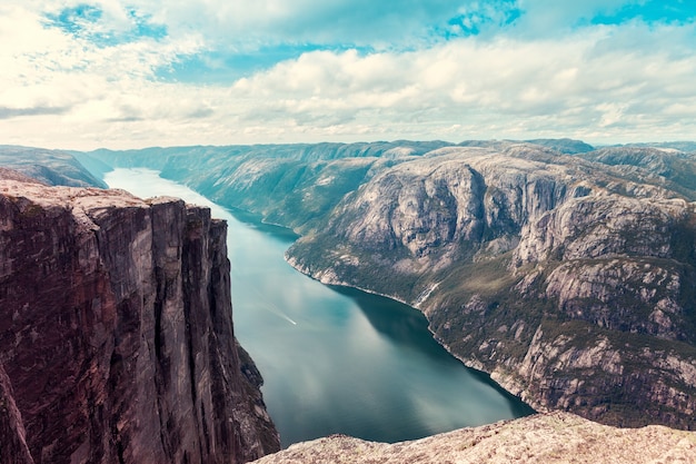 Widok Z Góry Na Norweski Fiord