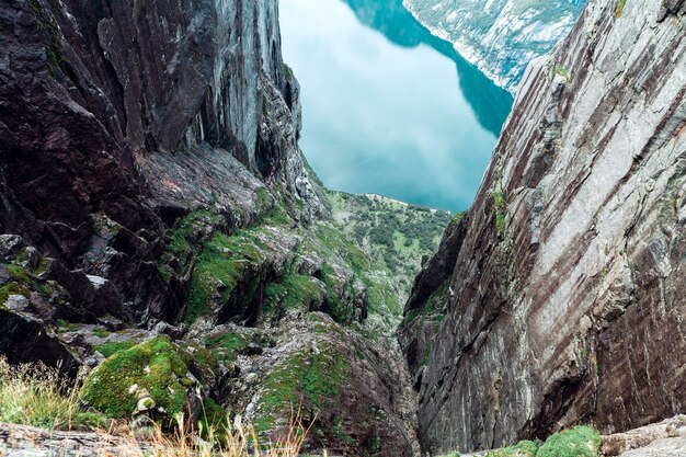 Widok Z Góry Na Norweski Fiord