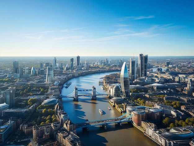 Widok z góry na panoramę Londynu