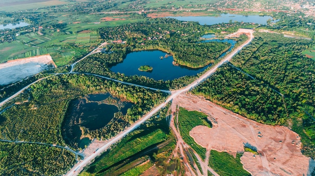 Widok z góry na piaskownicę