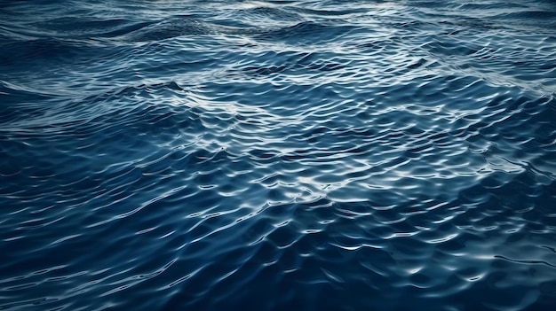 Widok z góry na powierzchnię wody przedstawiający generatywną sztuczną inteligencję morza lub oceanu