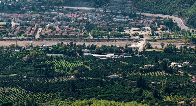 Widok Z Góry Na Typowy śródziemnomorski Region Rolniczy