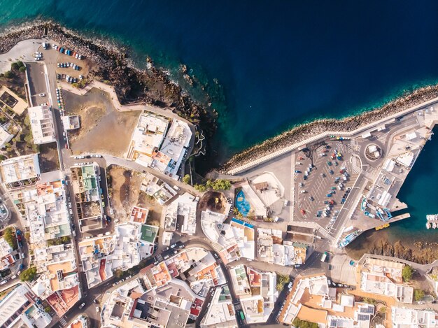 Widok Z Góry Na Ulice Nadmorskiego Kurortu Puerto Del Carmen Na Lanzarote