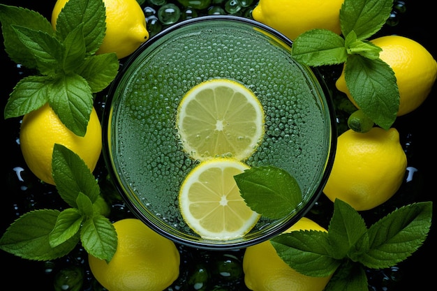 Zdjęcie widok z góry otoczony limonadą