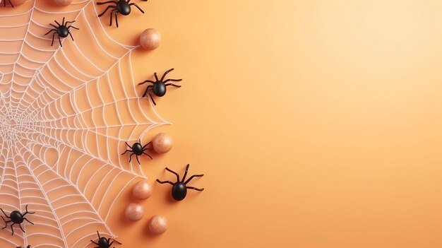 Widok z góry pająk Halloween tło kopia przestrzeń