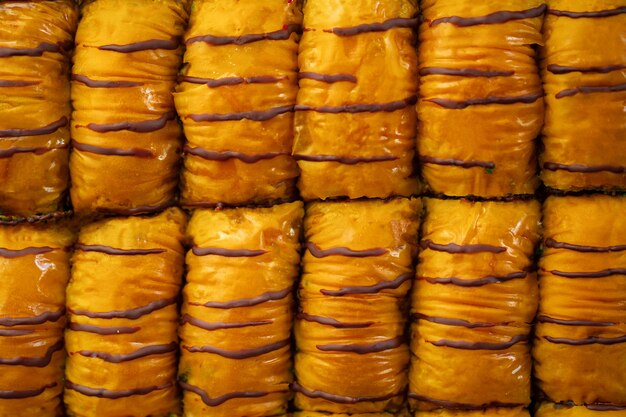 Widok Z Góry Wzór Tekstury żywności Tureckiej Baklawy