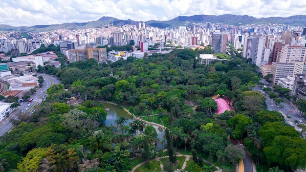 Widok z lotu ptaka Americo Renne Giannetti Park Belo Horizonte Minas Gerais Brazylia Centrum miasta