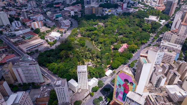 Widok z lotu ptaka Americo Renne Giannetti Park Belo Horizonte Minas Gerais Brazylia Centrum miasta