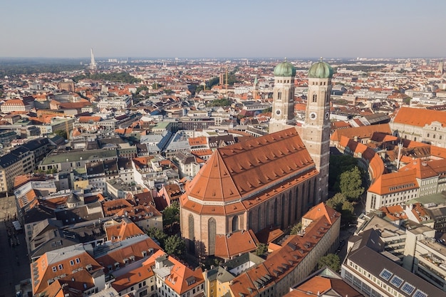 Widok Z Lotu Ptaka Frauenkirche W Monachium, Niemcy