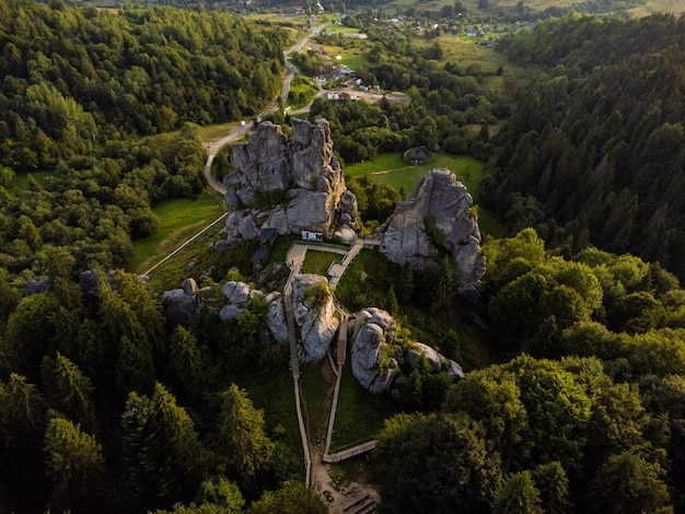 Widok Z Lotu Ptaka Górskiego Lasu