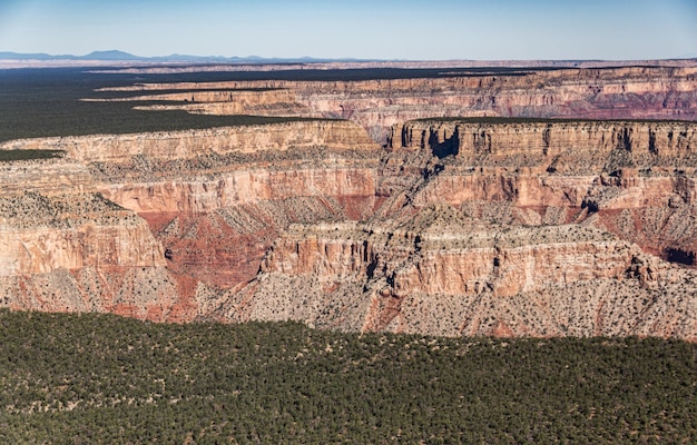 Widok z lotu ptaka Grand Canyon Sout Rim z helikoptera