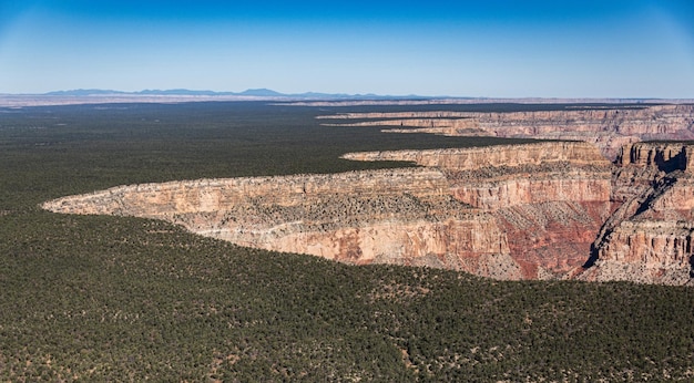 Widok z lotu ptaka Grand Canyon Sout Rim z helikoptera