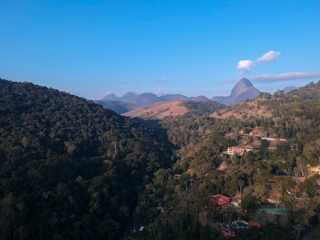 Widok Z Lotu Ptaka Itaipava Petrpolis Górzysty Region Rio De Janeiro Brazylia Zdjęcie Drona