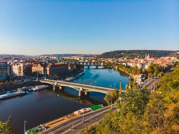 Widok z lotu ptaka jesiennej pragi