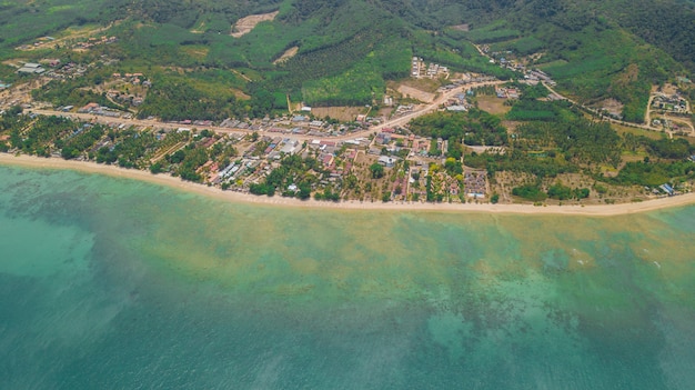 Widok z lotu ptaka krajobraz Koh Lanta, Krabi Tajlandia