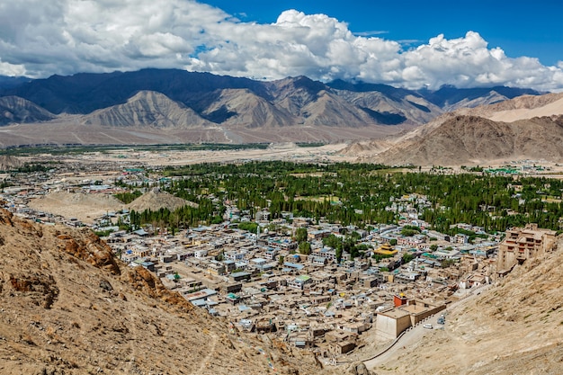 Widok Z Lotu Ptaka Leh. Ladakh, Indie