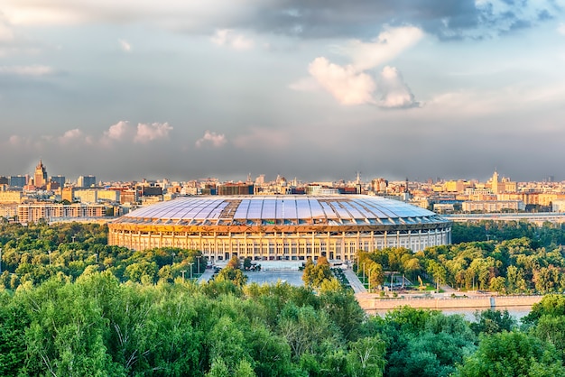 Widok Z Lotu Ptaka Luzhniki Stadium Od Wróblich Wzgórzy, Moskwa, Rosja
