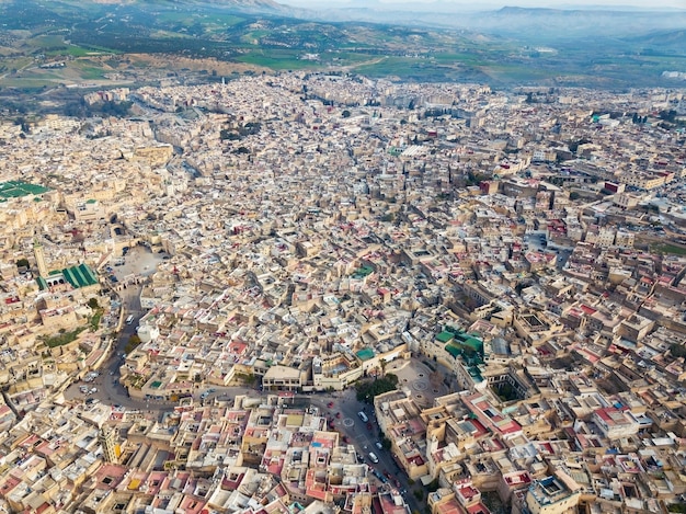 Widok z lotu ptaka Medina w Fes Maroko