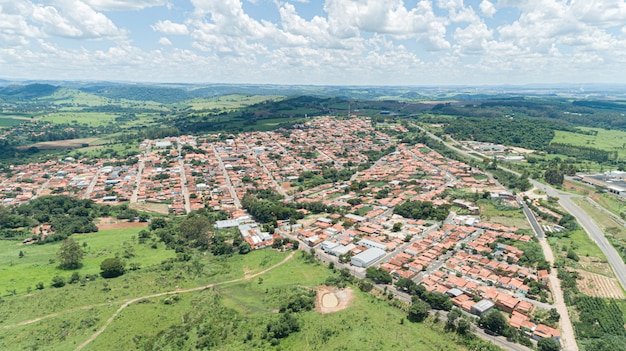 Widok z lotu ptaka miasta Arceburgo, Minas Gerais / Brazylia.