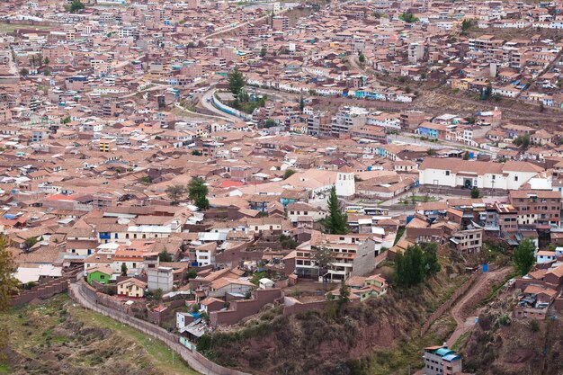 Widok z lotu ptaka miasta Cuzco Peru