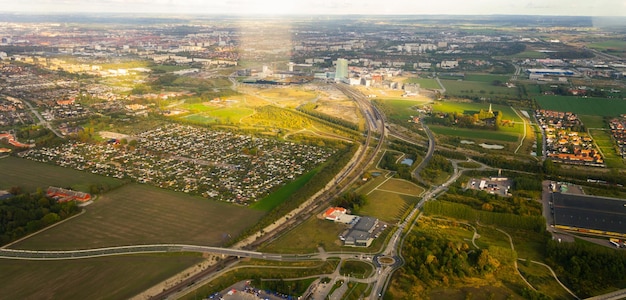 Widok z lotu ptaka miasta Malmö Szwecja