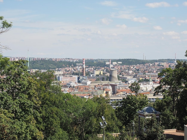 Widok z lotu ptaka na Brno